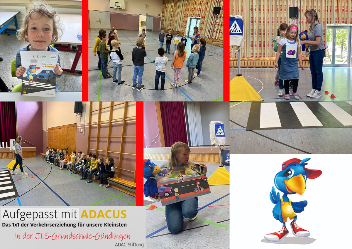 Collage mit BIldern der Kinder bei den Übungen