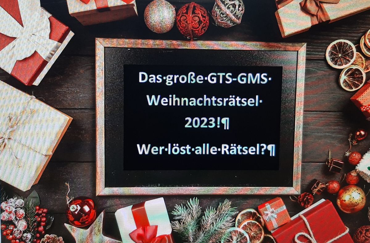 Tafel mit Rätsel