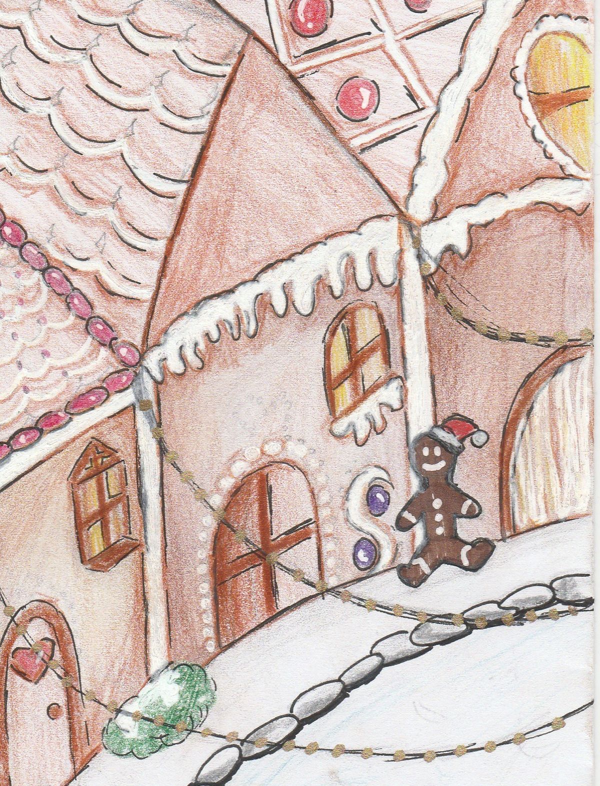 gezeichnete weihnachtliche Straße